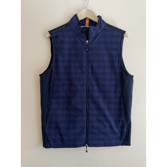 Peter Millar Other - Peter Millar Fuse Elite Flannel Hybrid Vest Men Size Medium Plaid Blue Golf‎ New